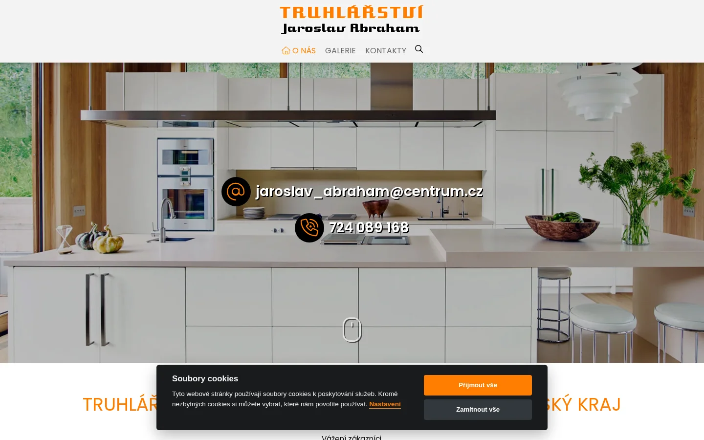 Zakázkové truhlářství Jaroslav Abraham website