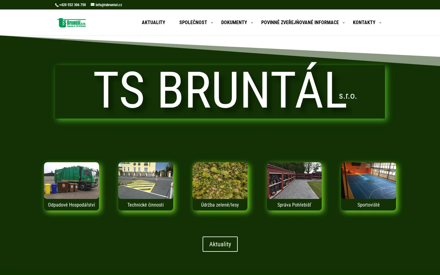 TS Bruntál, s.r.o. website
