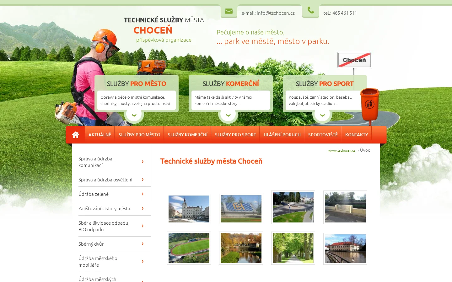 Technické služby Choceň website