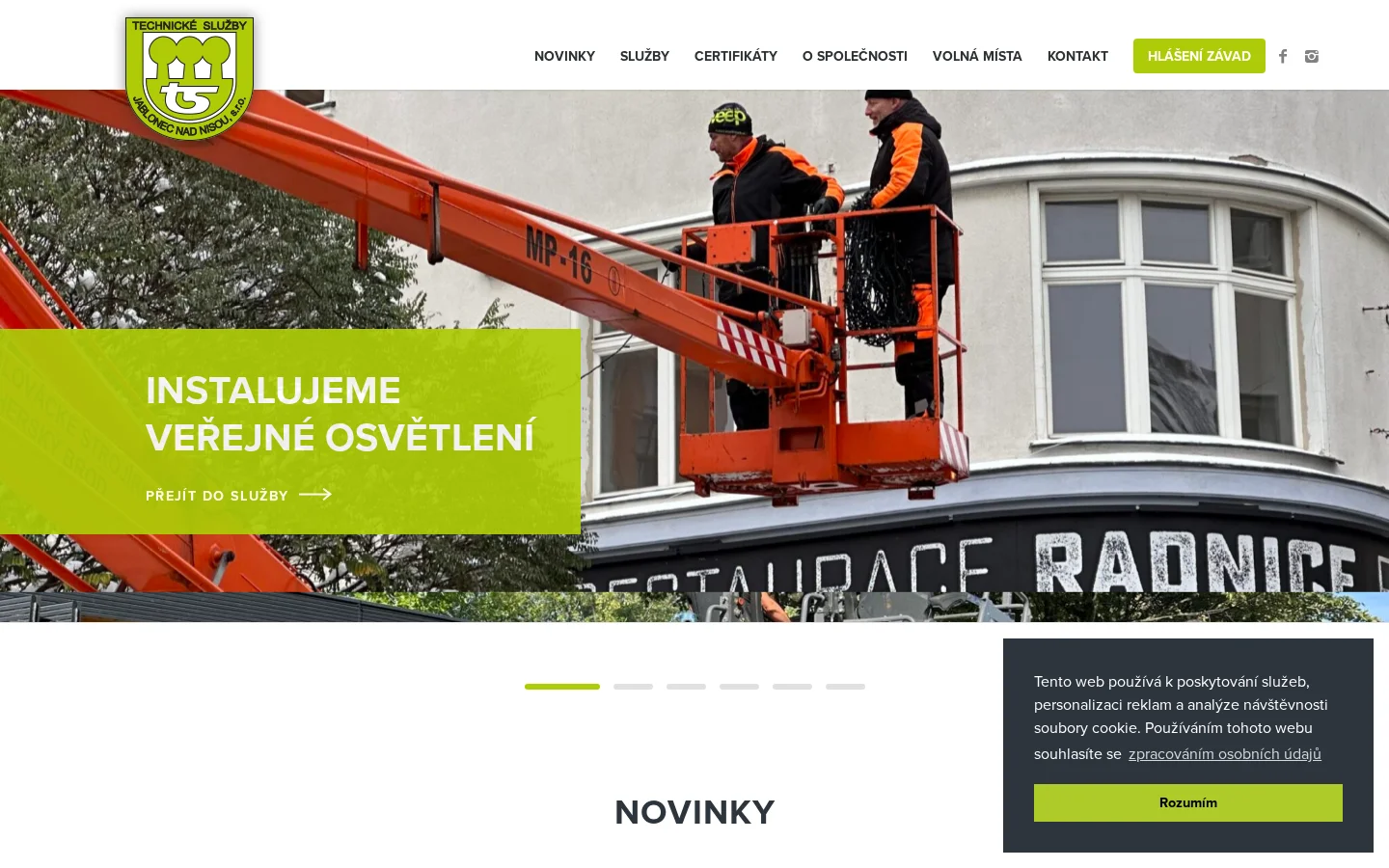 Technické služby Jablonec nad Nisou, s.r.o. website