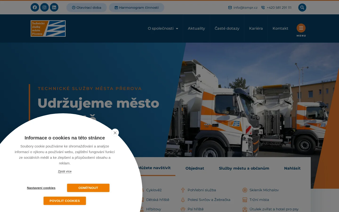 Sběrný dvůr Na Hrázi website