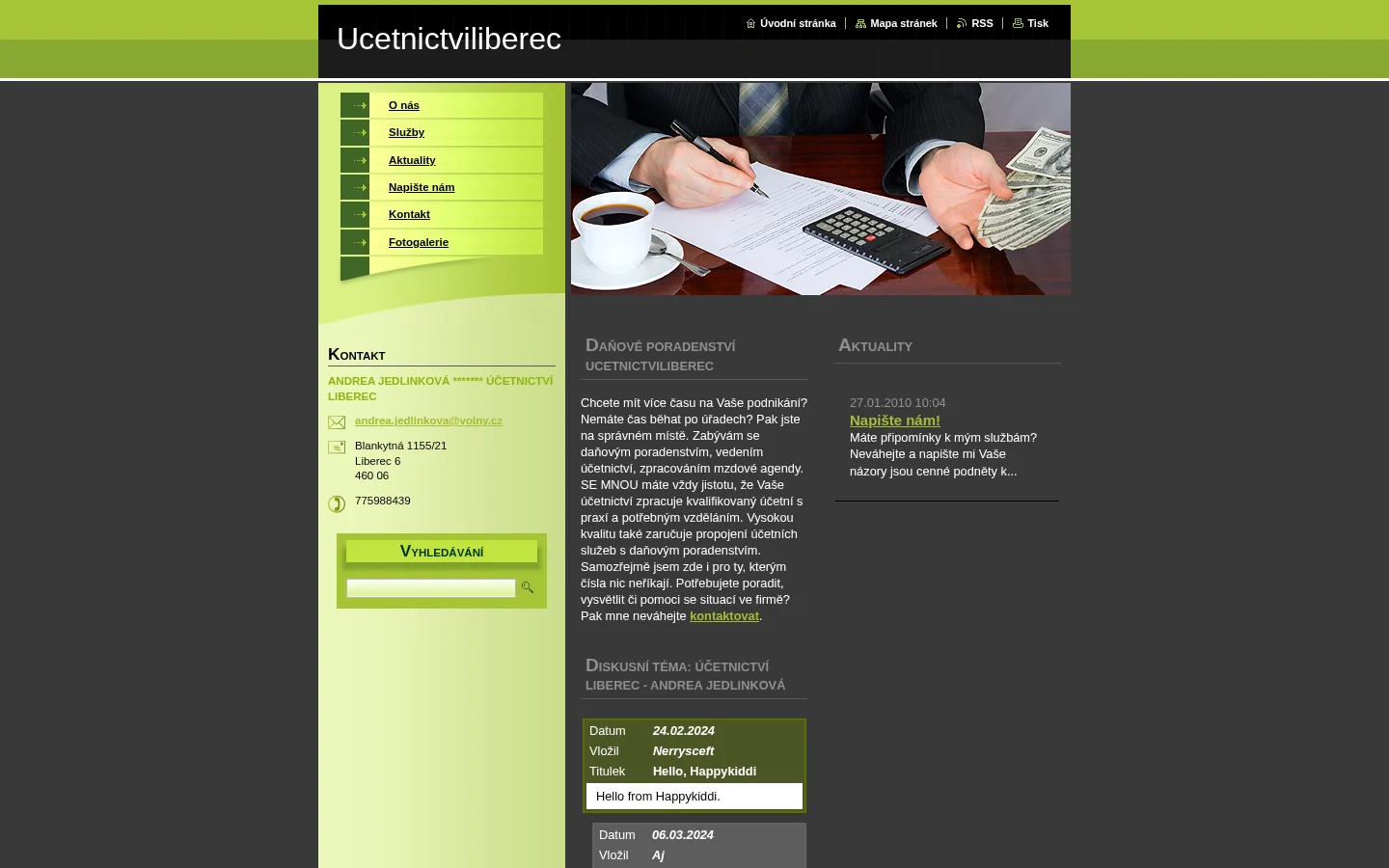 Andrea Jedlinková - vedení účetnictví website