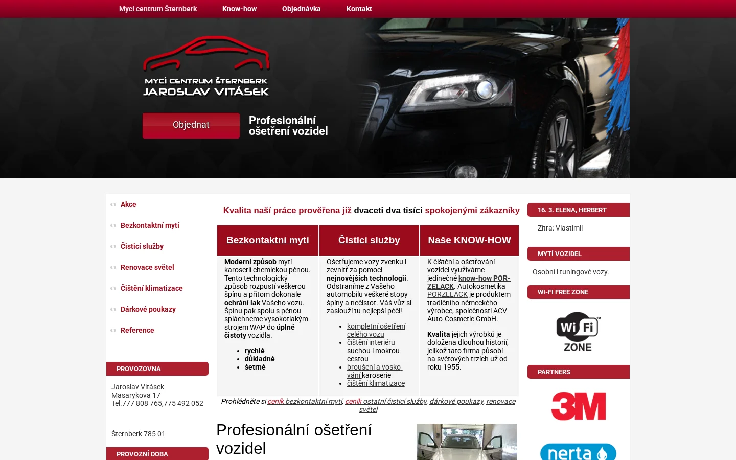 Mycí centrum Jaroslav Vitásek website