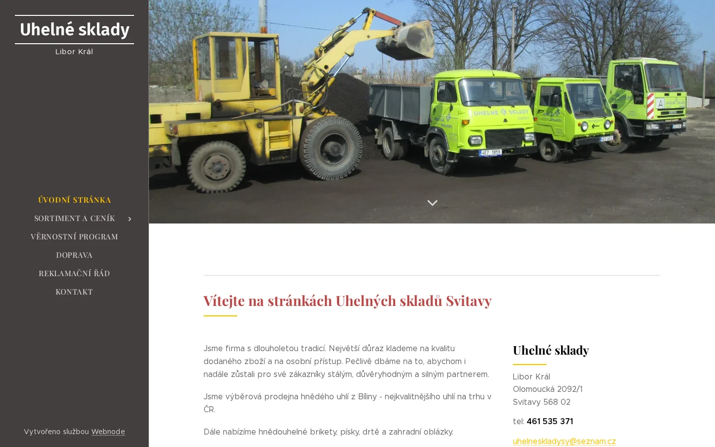 Uhelné sklady Libor Král website