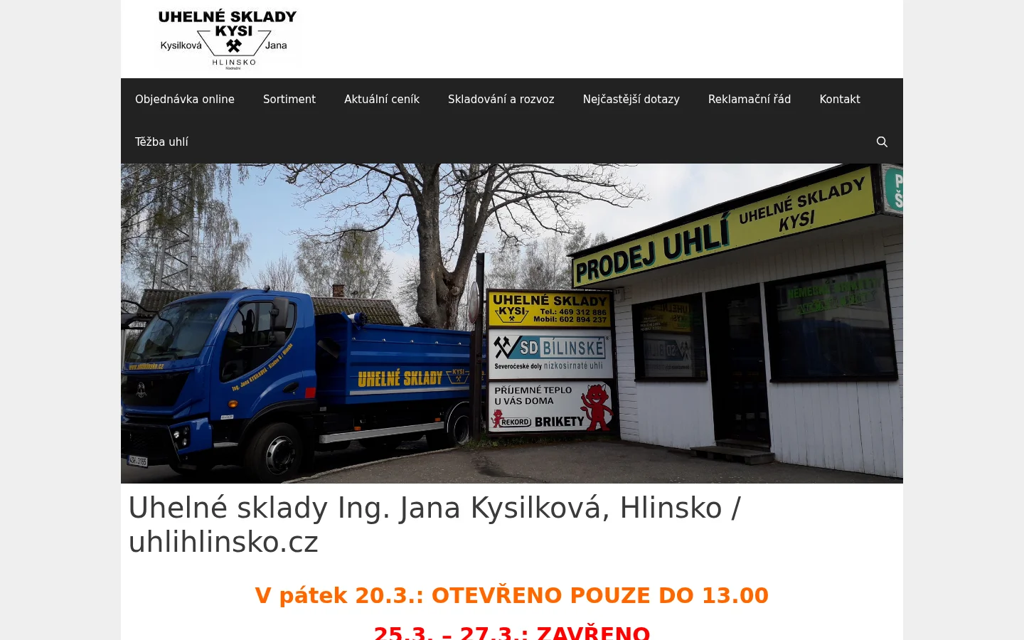 Uhelné sklady KYSI website