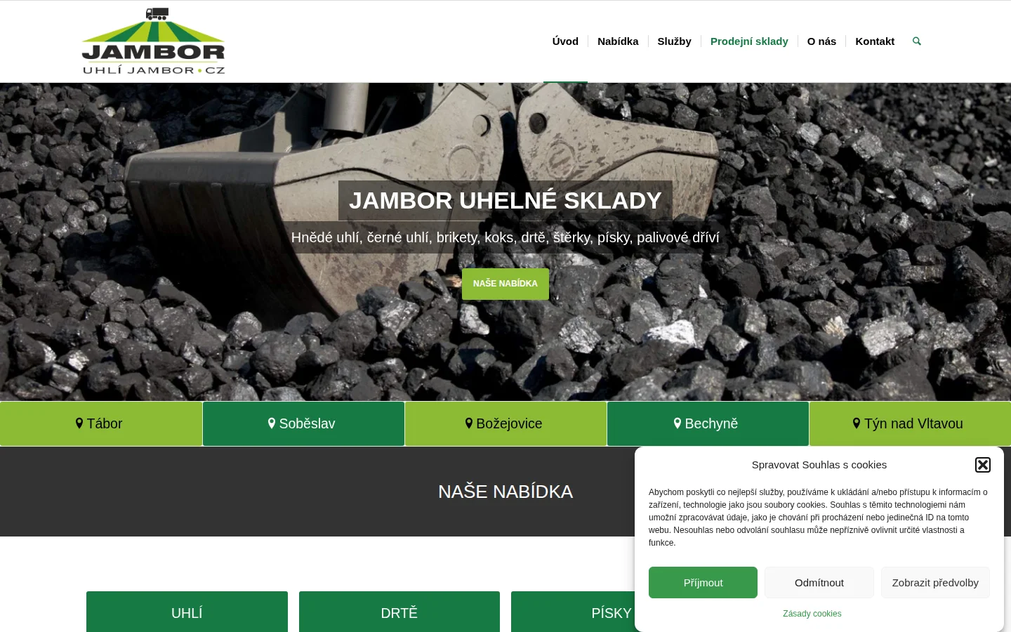 JAMBOR - Uhelné sklady website