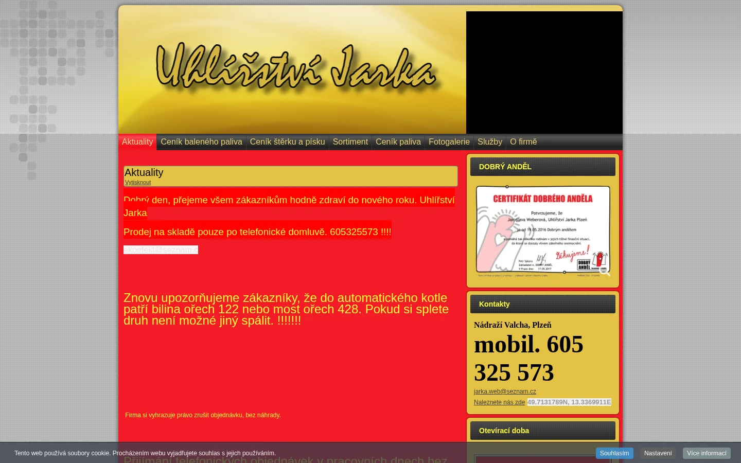 Uhlířství Jarka website