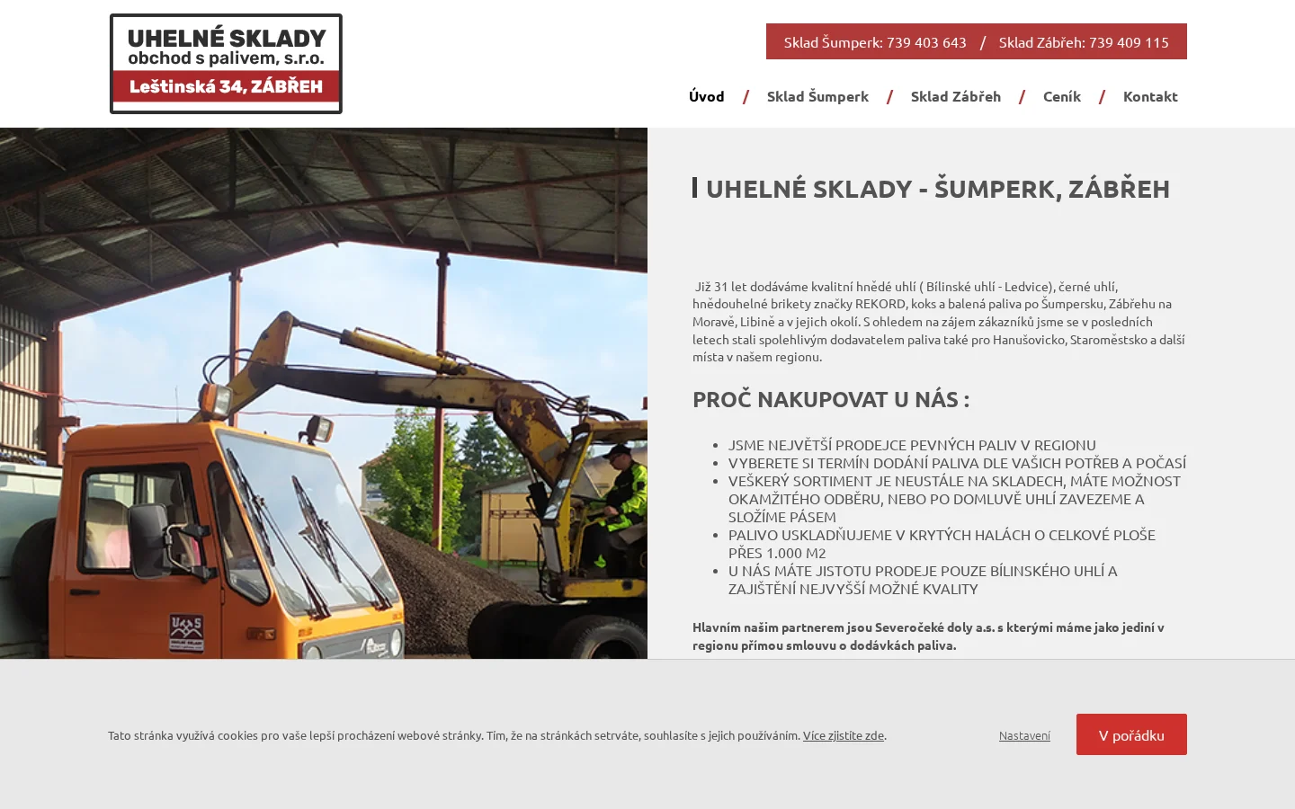 Uhelné sklady Zábřeh-obchod s palivem s.r.o. website