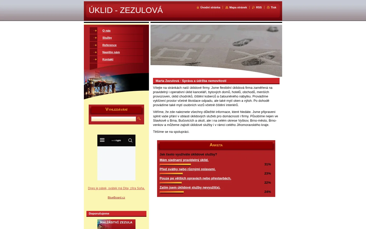 Marta Zezulová - Úklid website