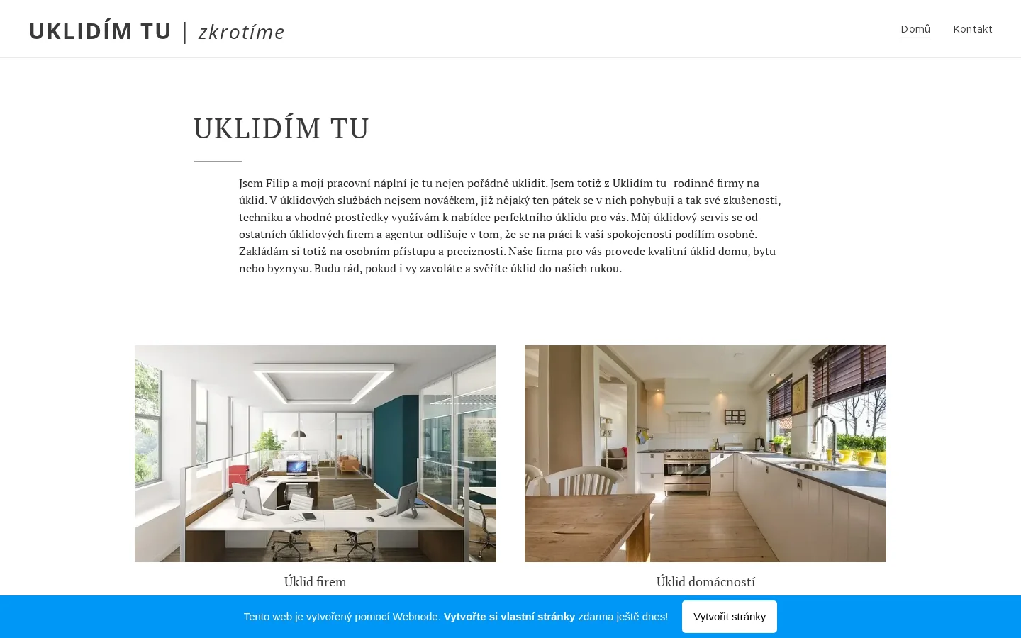 UKLIDÍM TU website