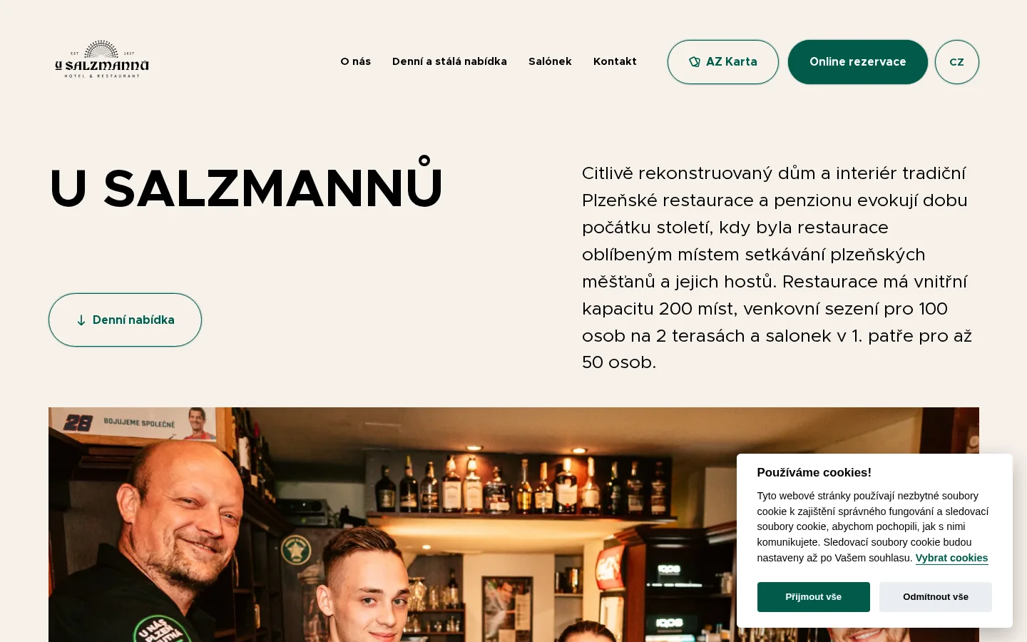 Restaurace a Hotel U Salzmannů website