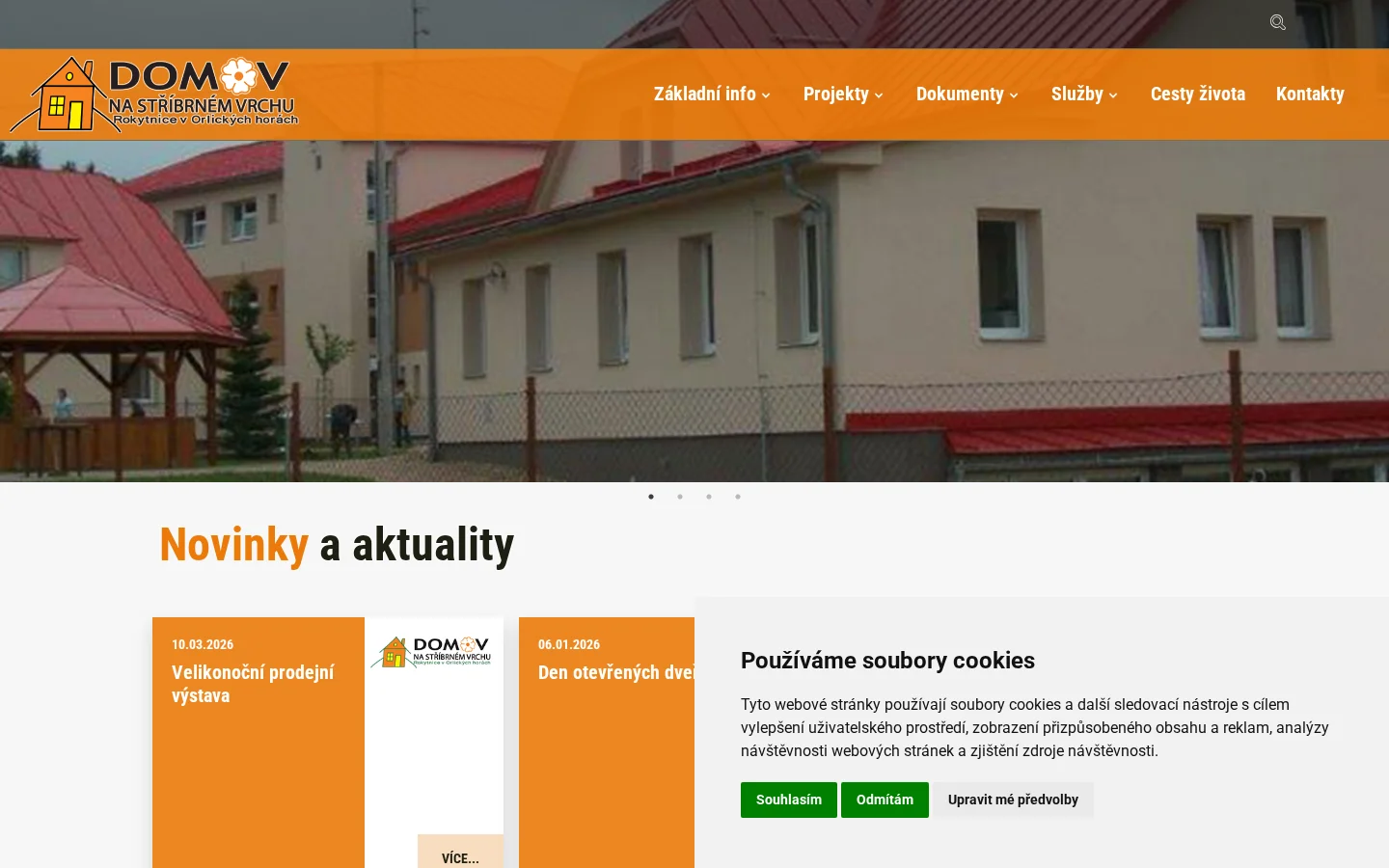 Domov na Stříbrném Vrchu website