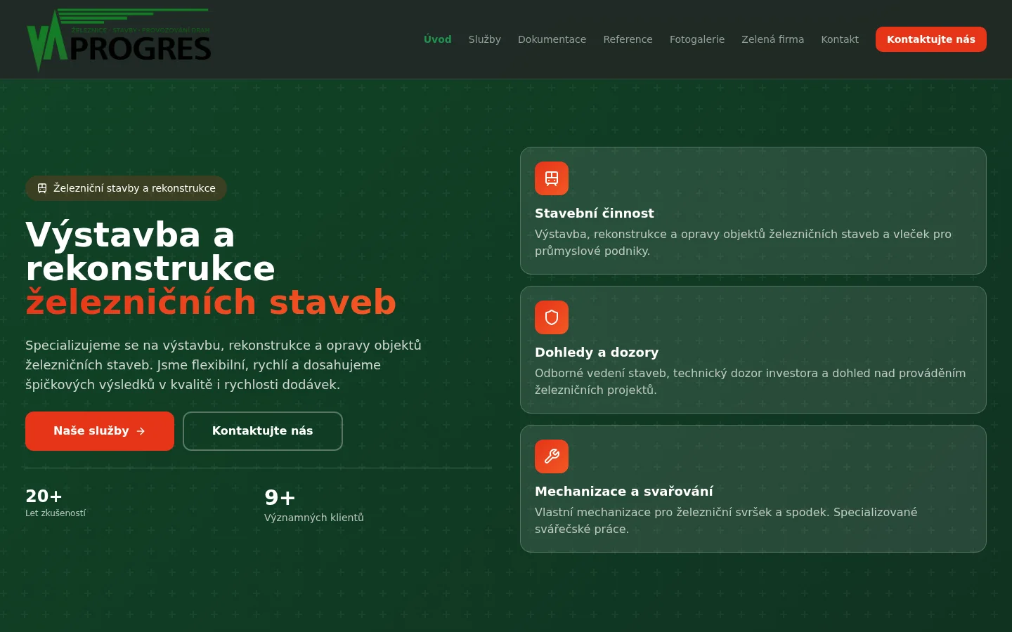VA Progres, s.r.o. website