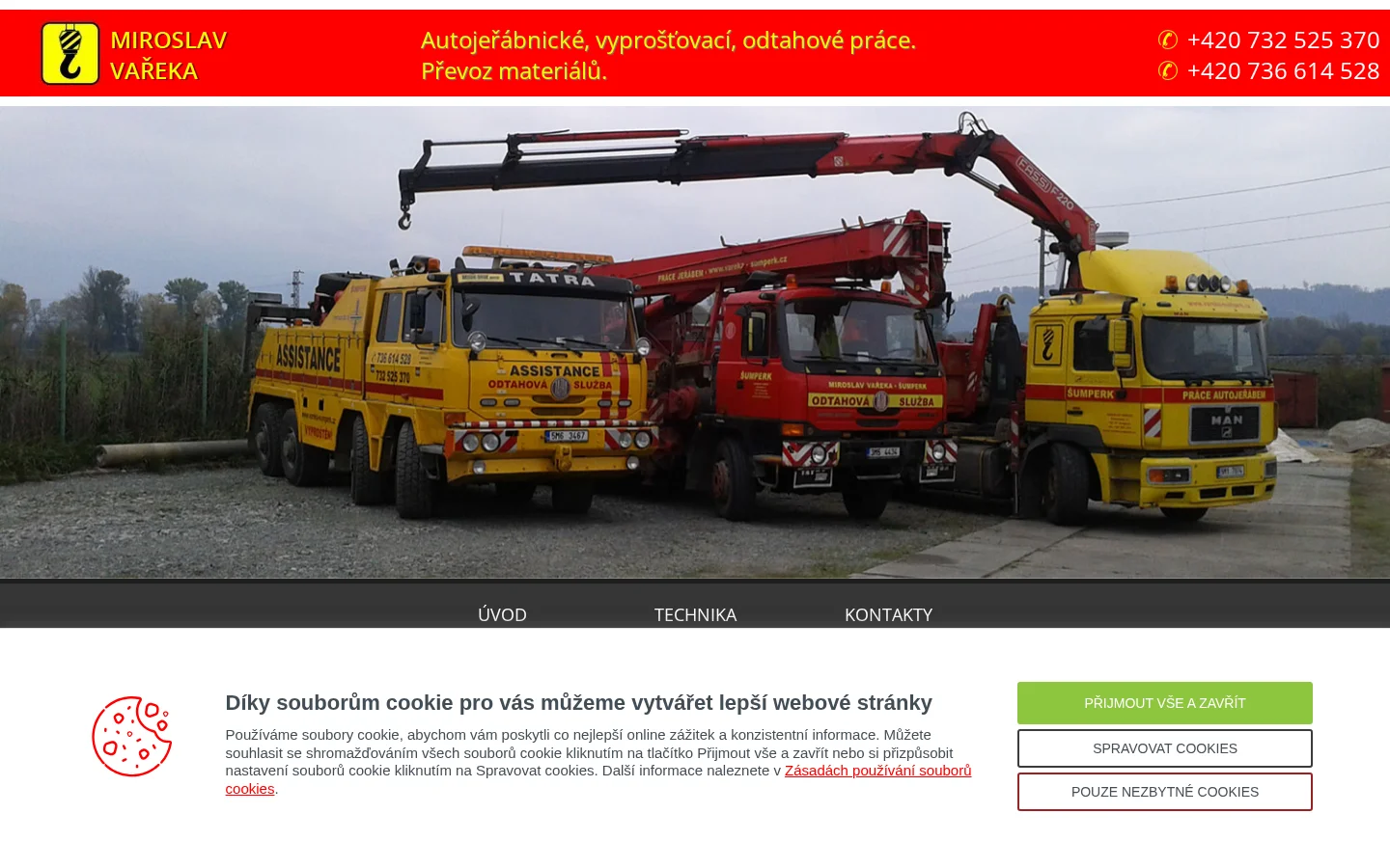 Miroslav Vařeka - jeřábnické práce website