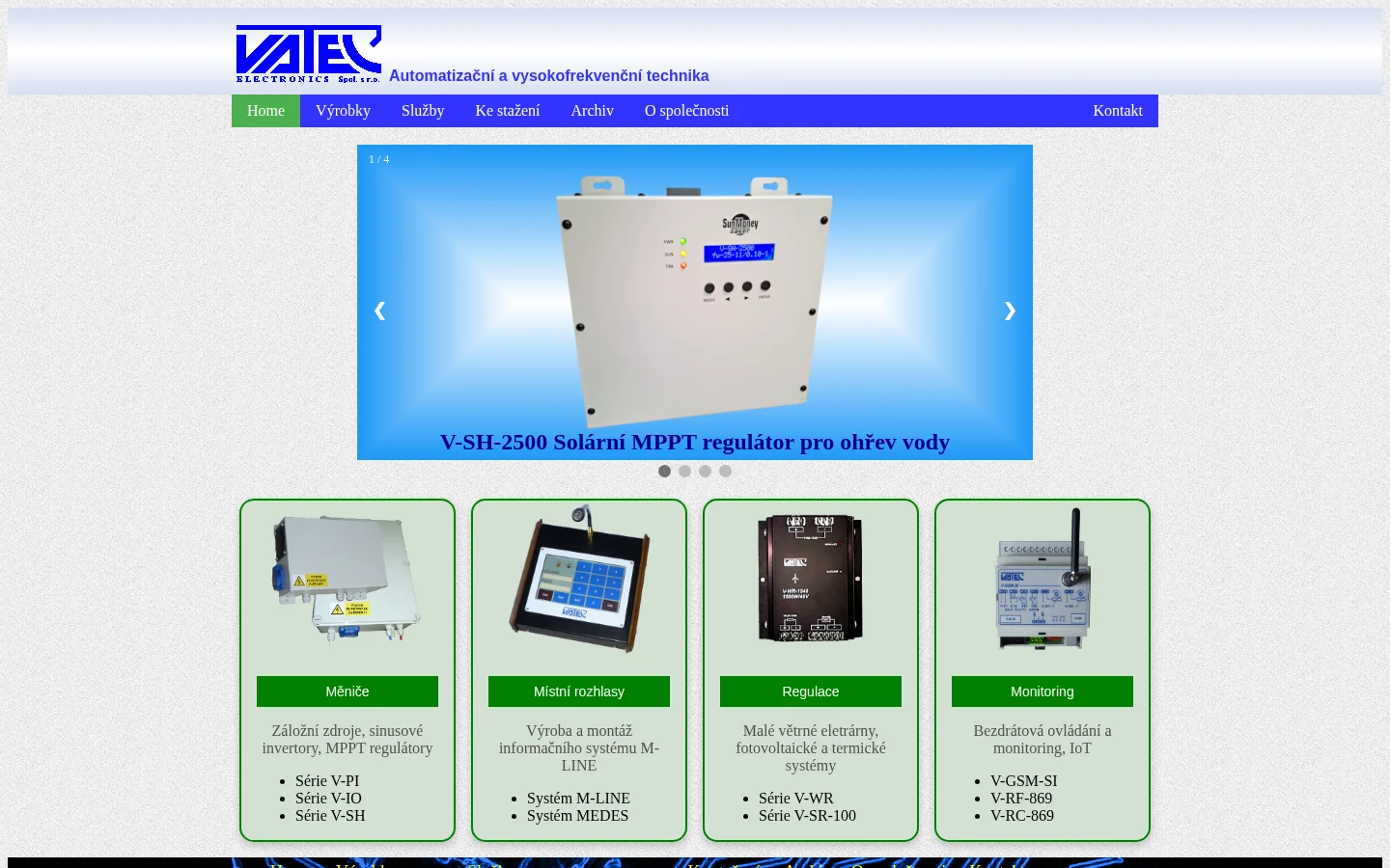 VATEC electronics spol. s r.o. website