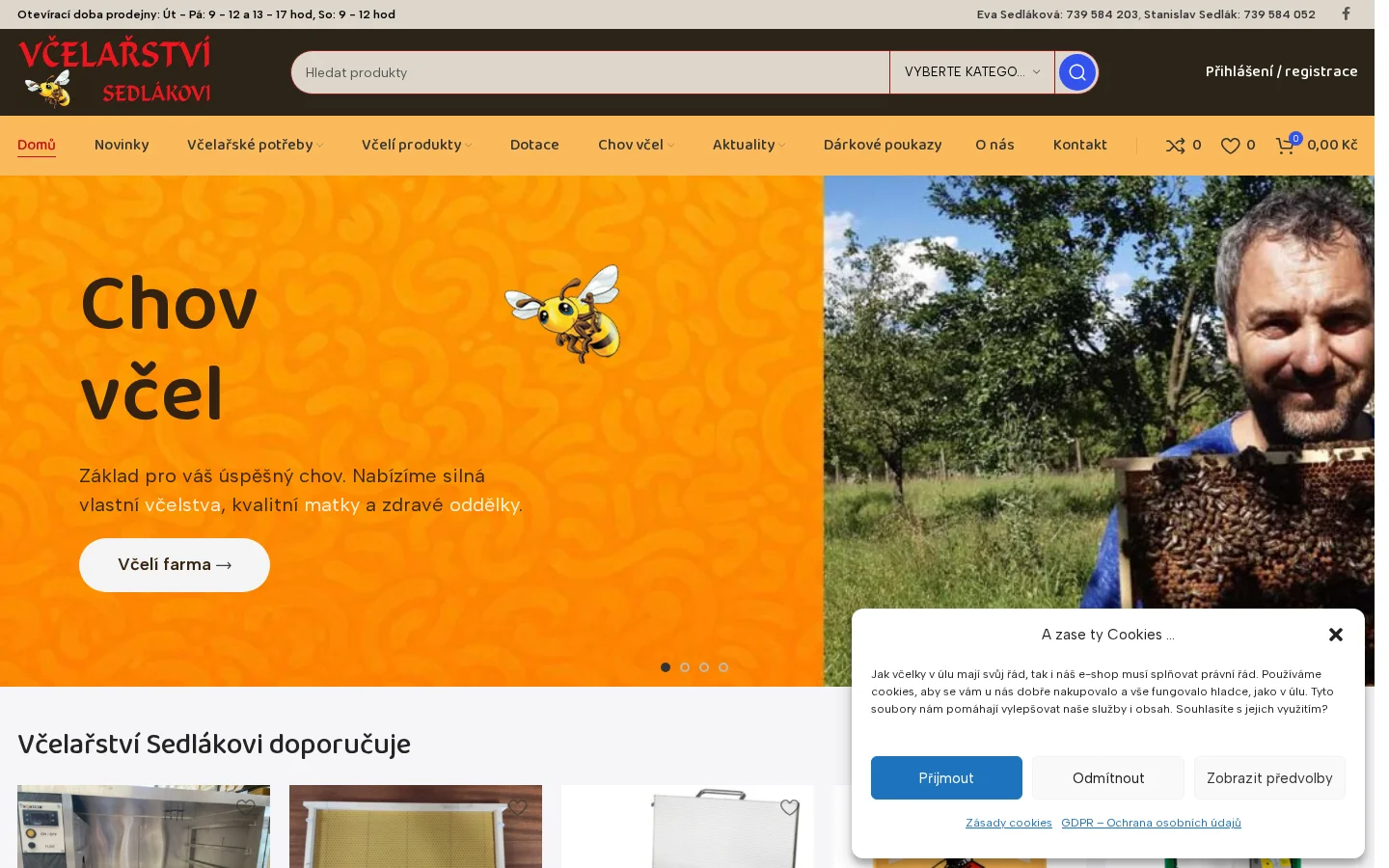 Vcelarstvisedlak.cz website