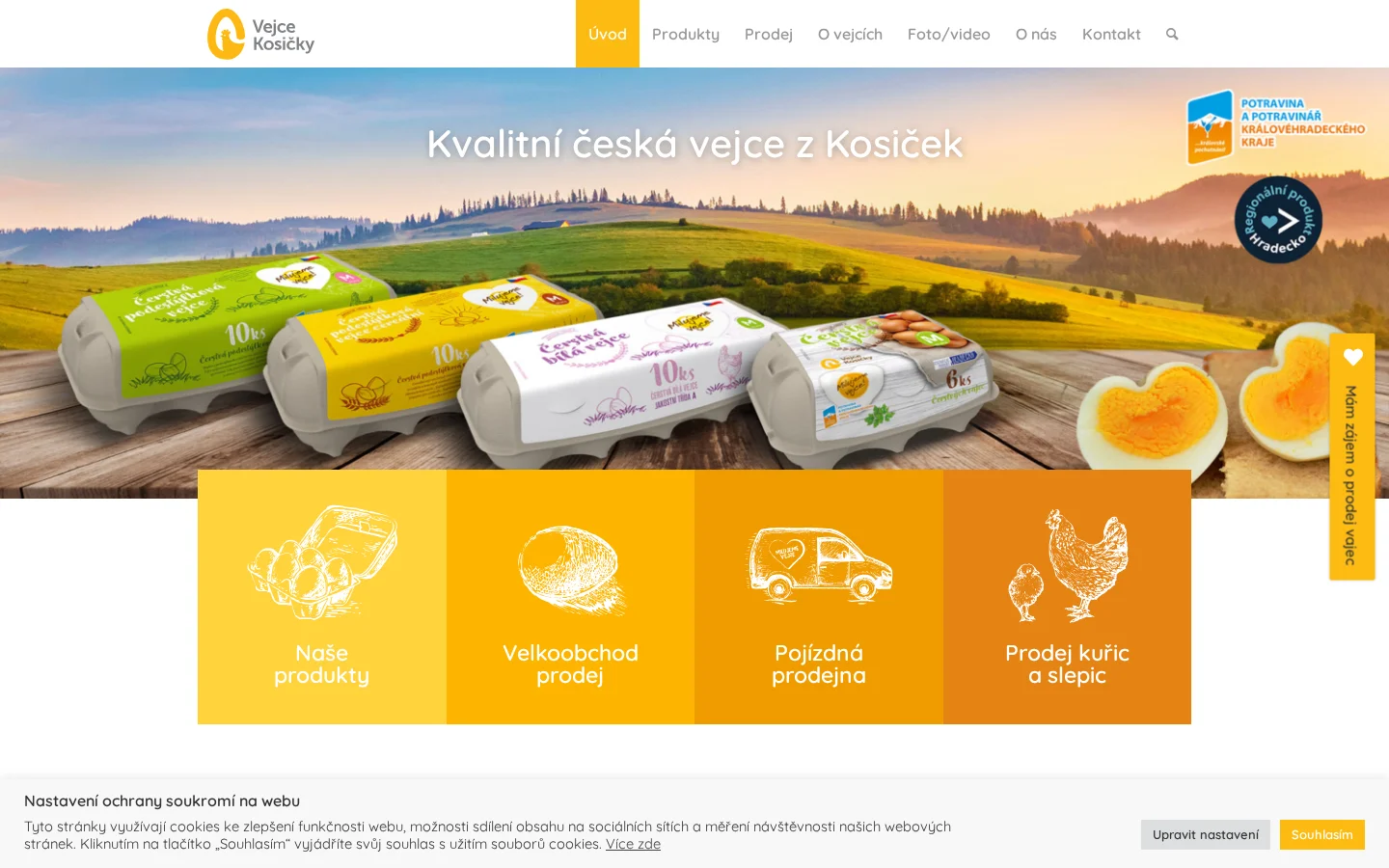 Podnik pro výrobu vajec v Kosičkách website