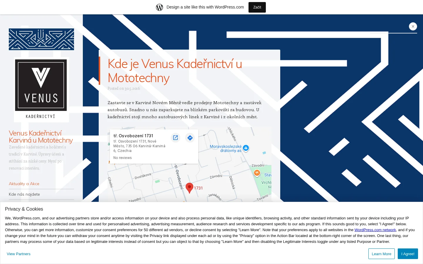 Kadeřnictví VENUS website
