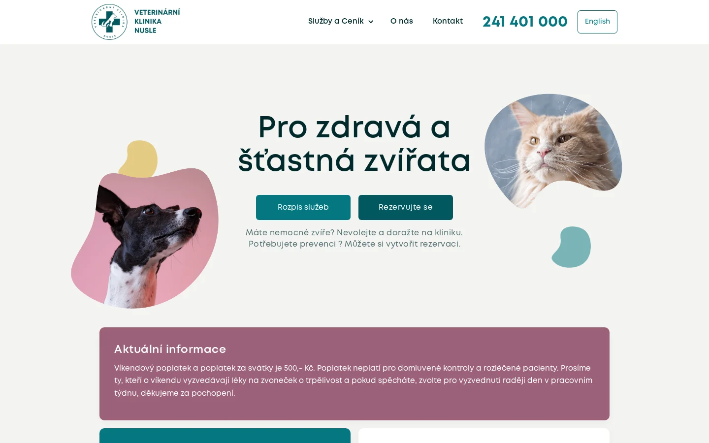 Veterinární klinika Nusle website
