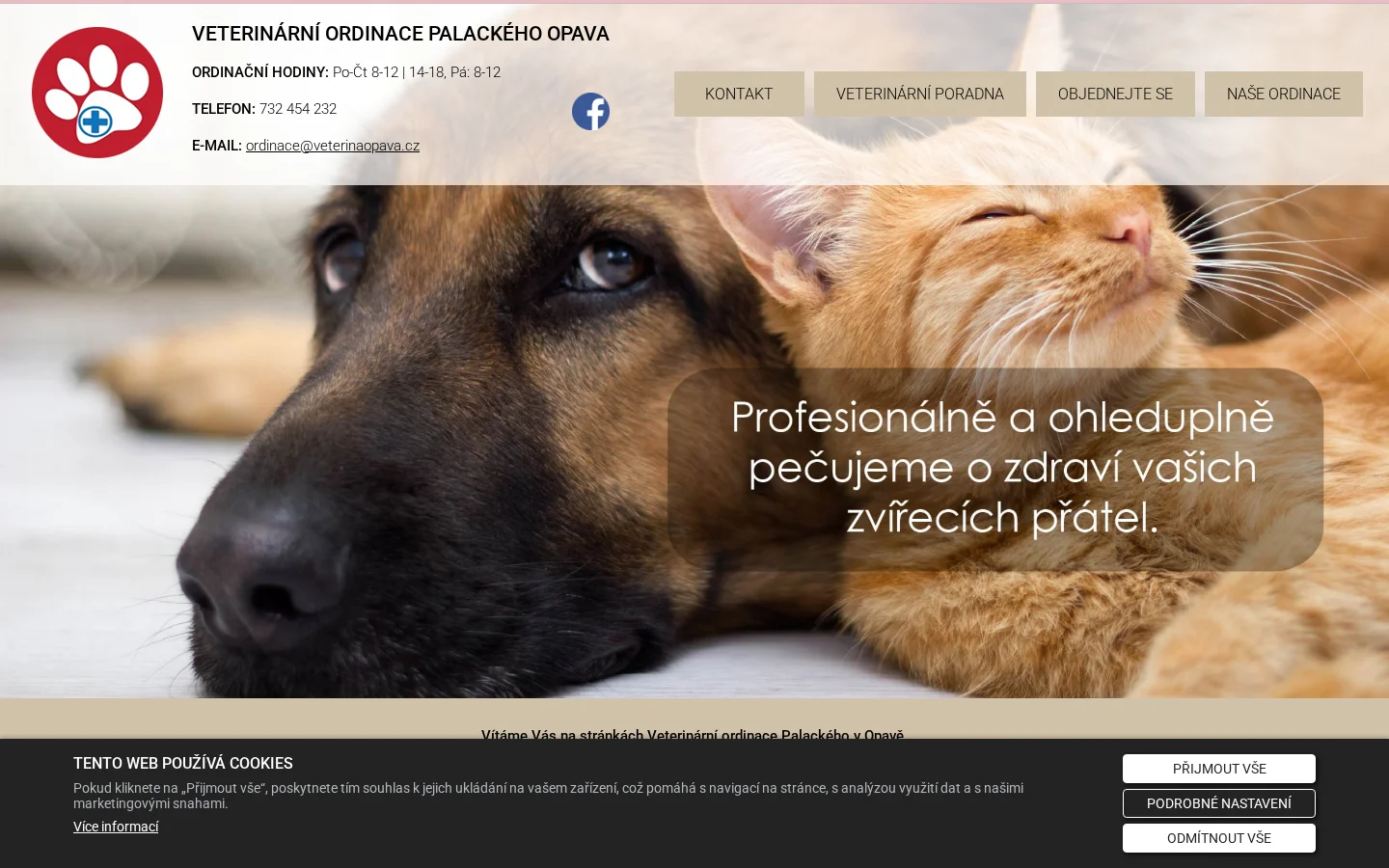 Veterinární ordinace Palackého website