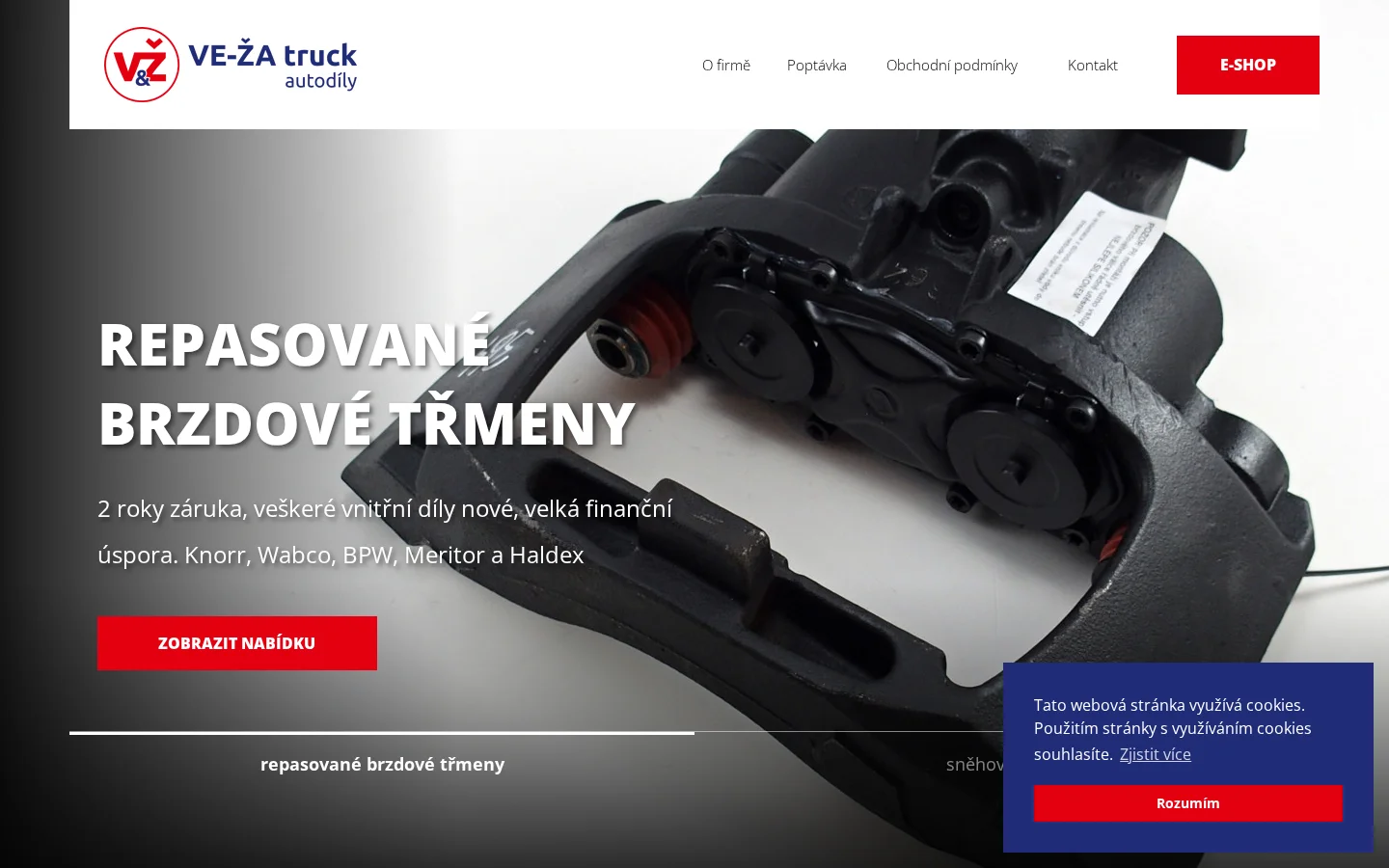VE-ŽA TRUCK autodíly website