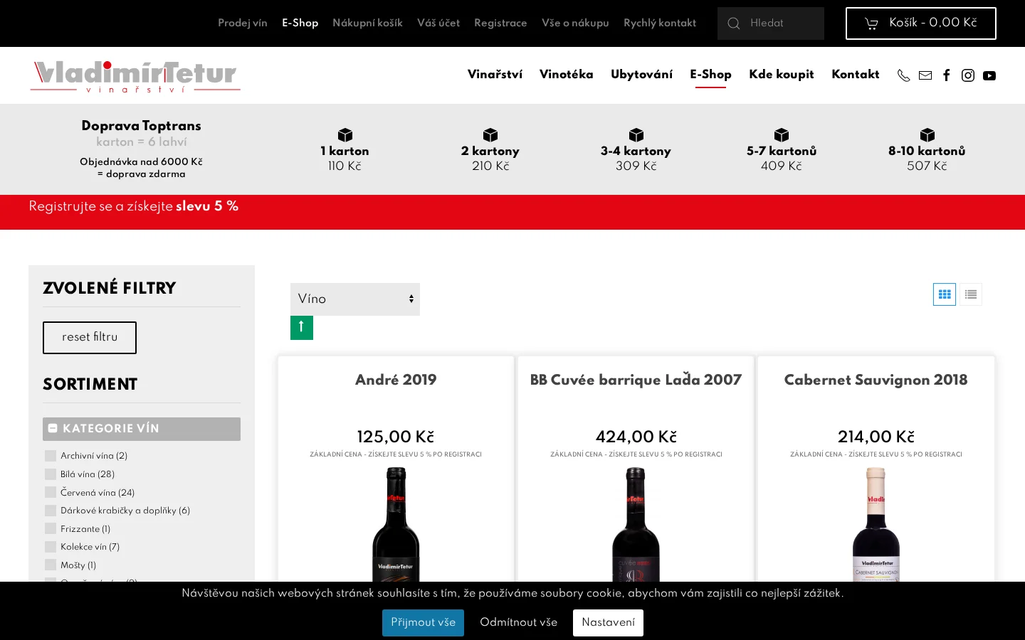Vinařství Vladimír Tetur website
