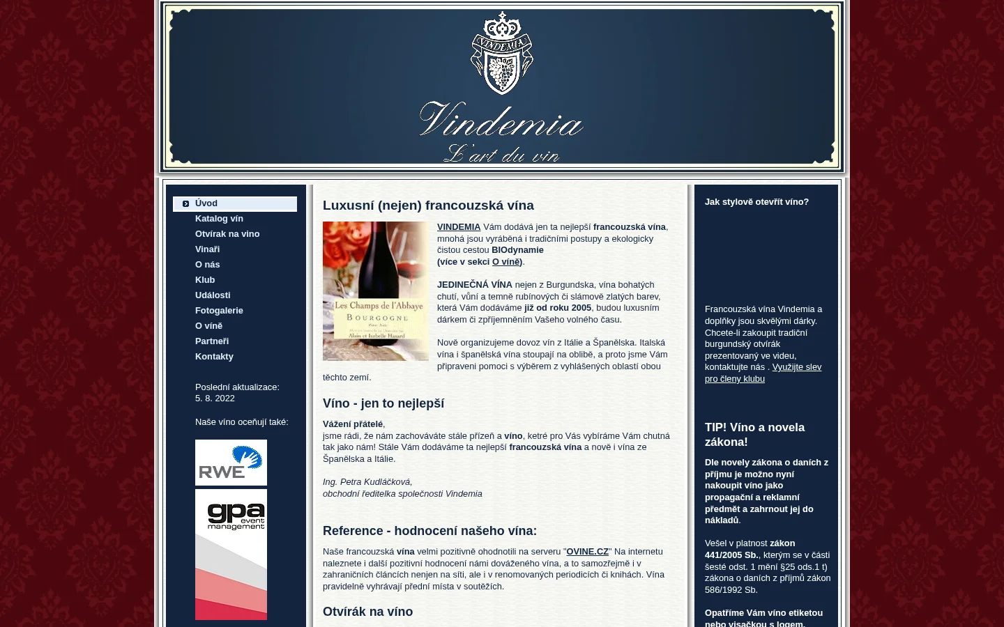 Vindemia website