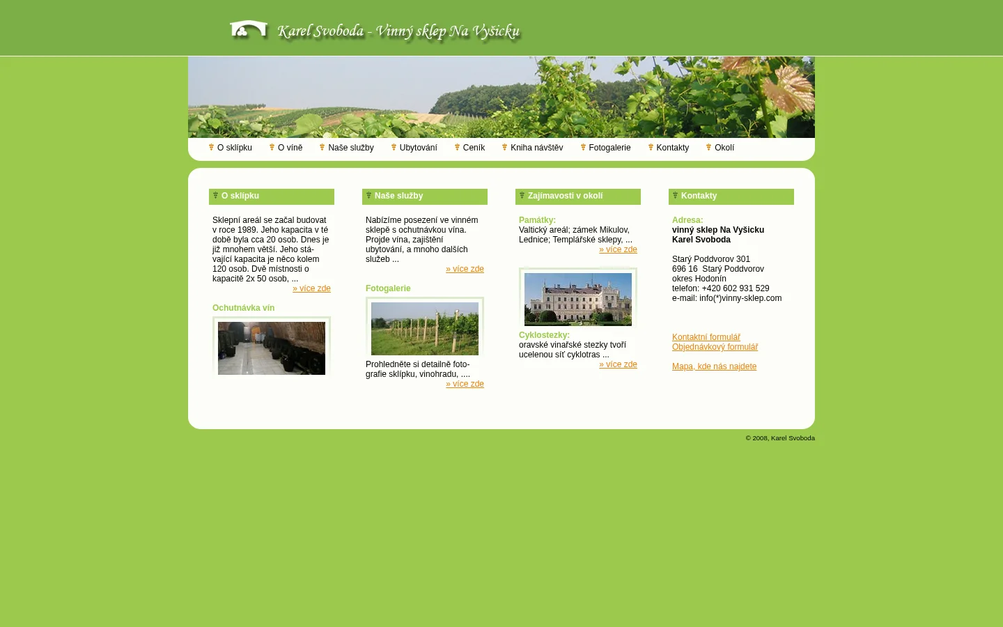 Vinný sklep Na Vyšicku website