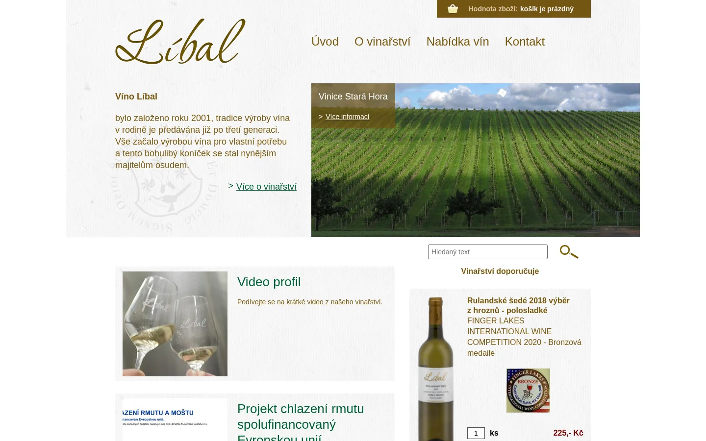 Vinotéka Líbal website