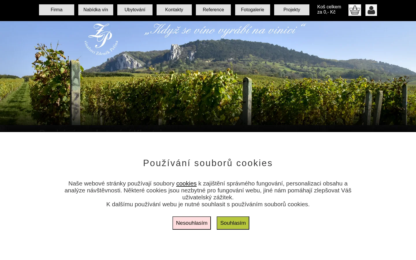 Vinařství Peřina website