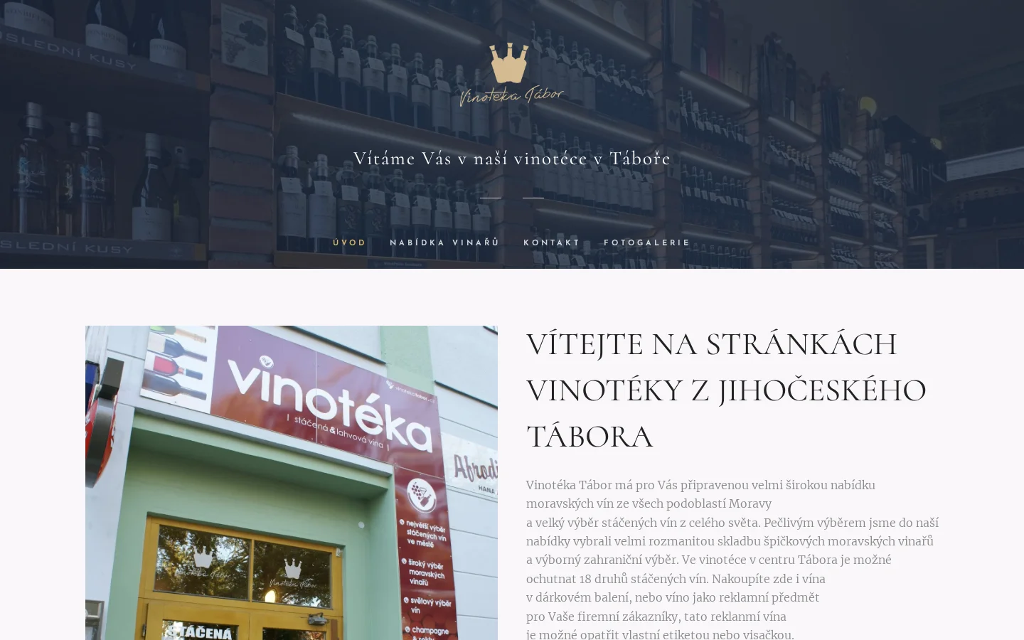 Vinotéka Tábor website