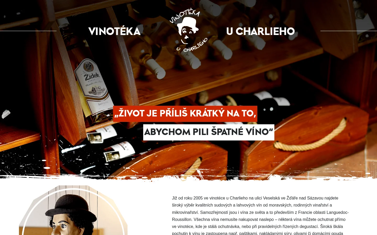 Vinotéka U Charlieho website