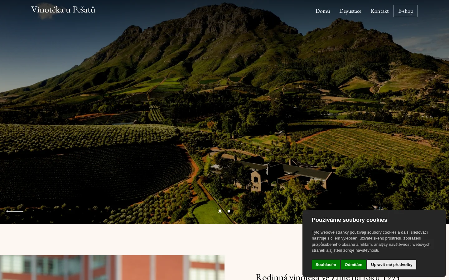 Vinotéka U Pešatů website