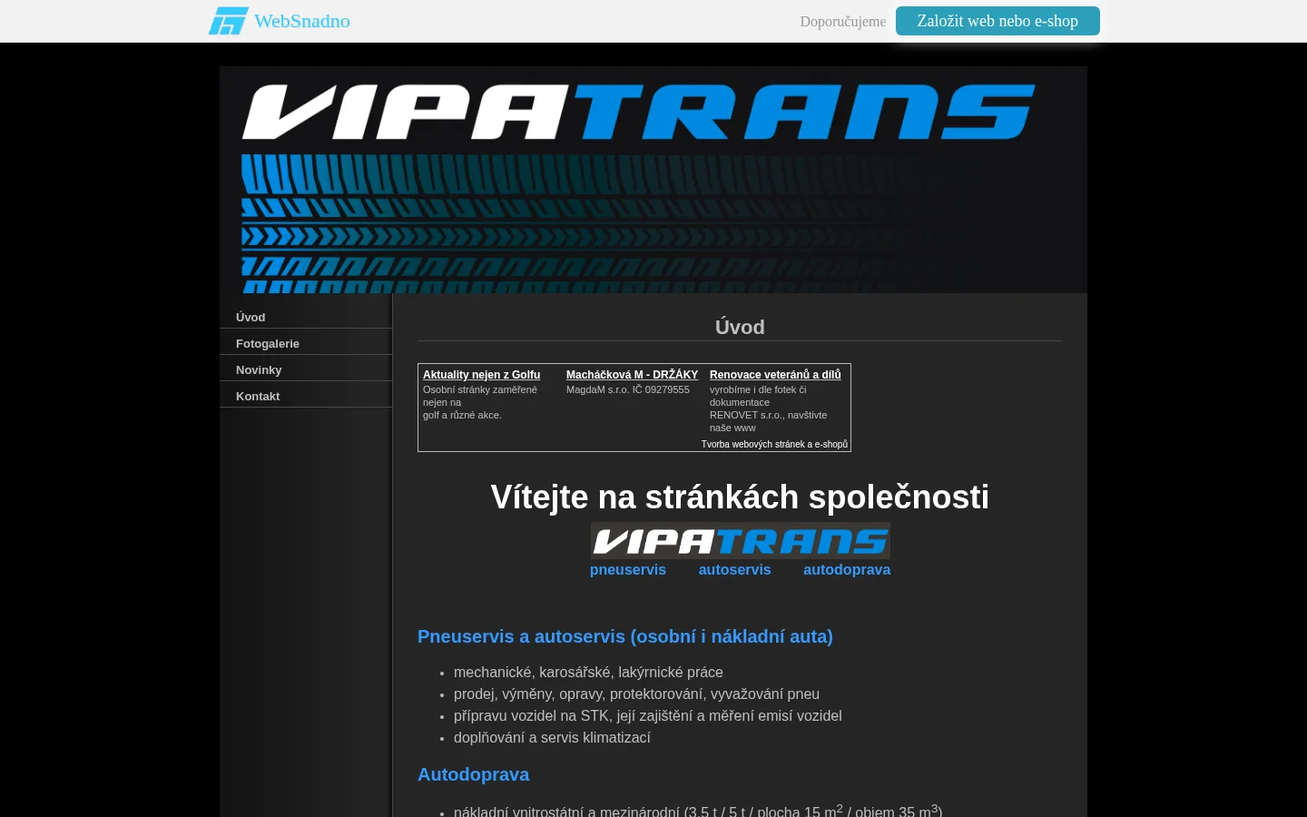 VIPATRANS, spol. s r.o. website
