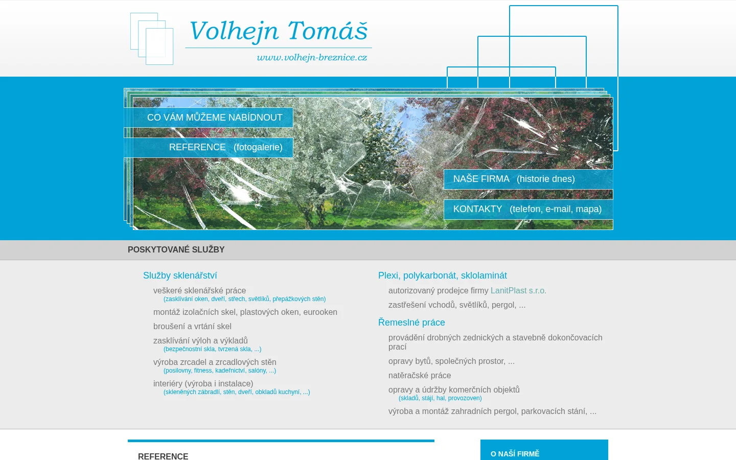 Tomáš Volhejn - Sklenářství website