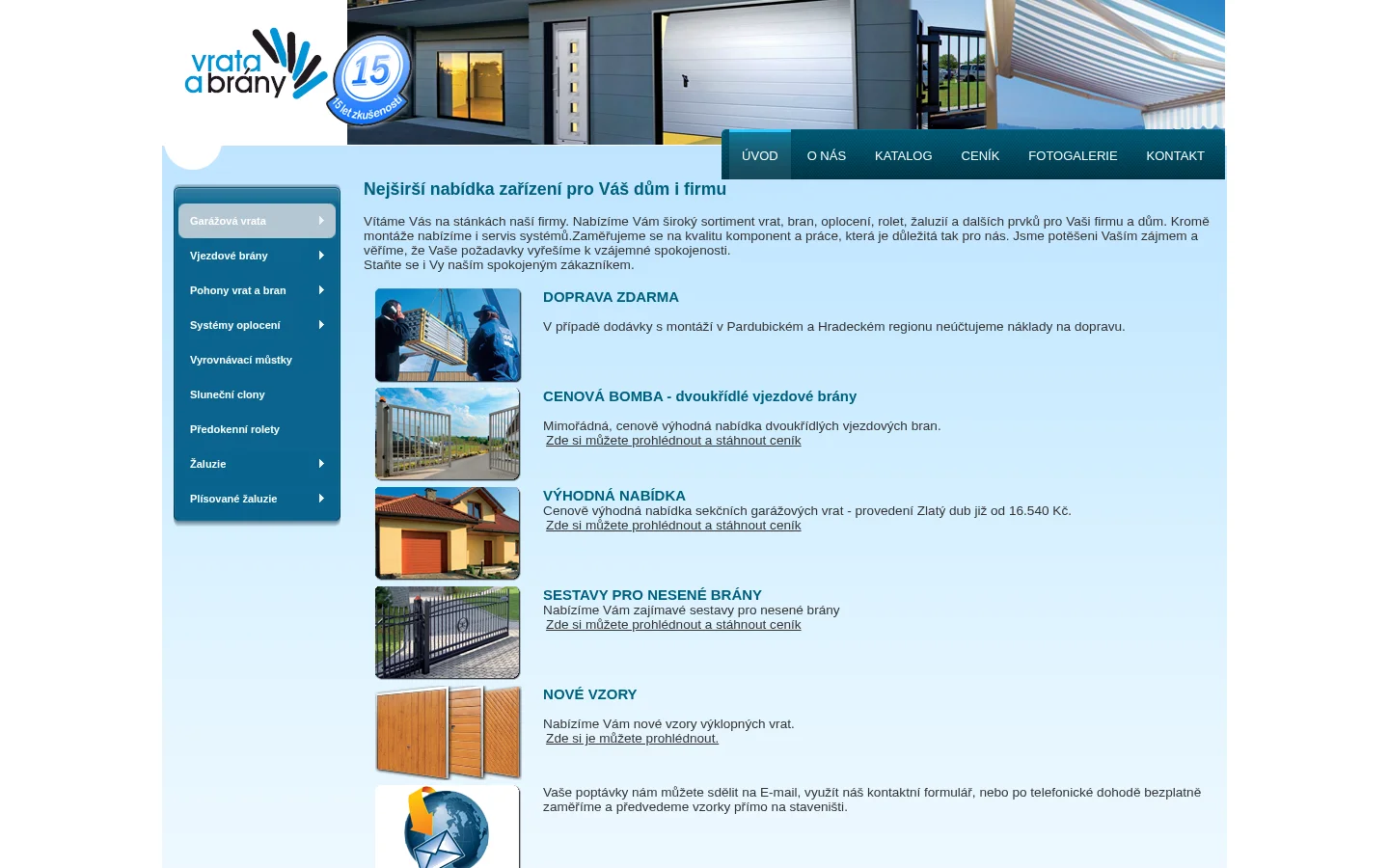 Vrata a brány, s.r.o. website