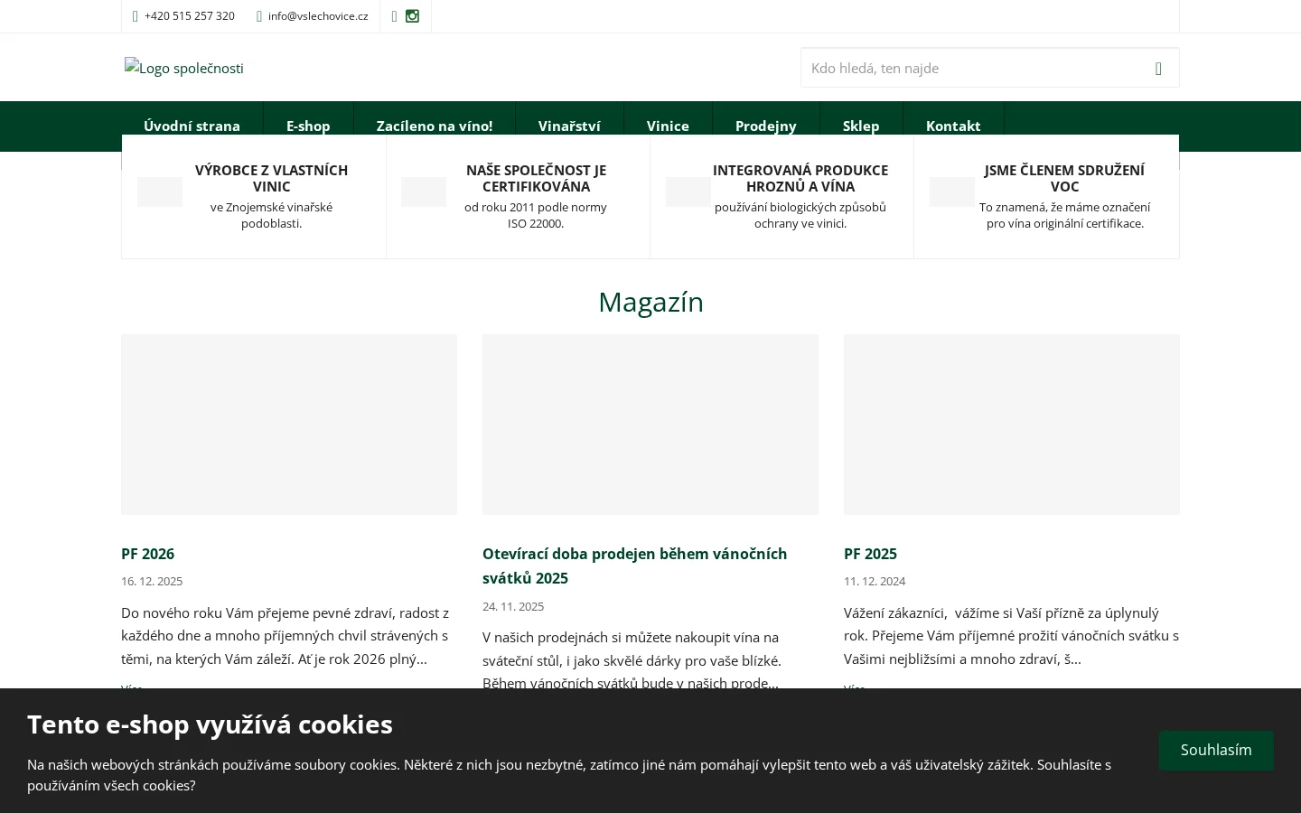 Vinné sklepy Lechovice website