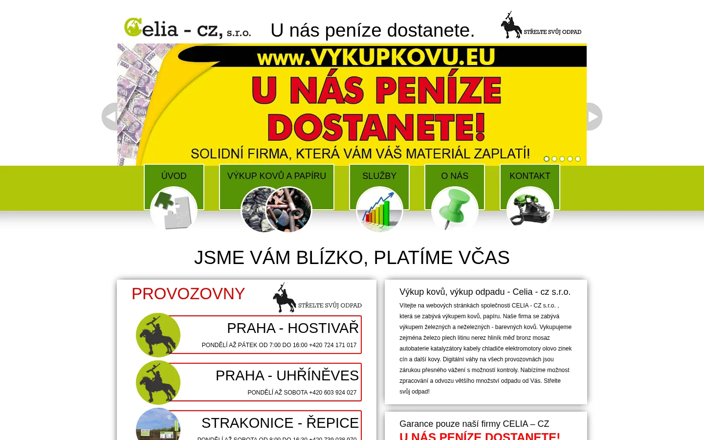 GERA, export import, spol. s r.o. website