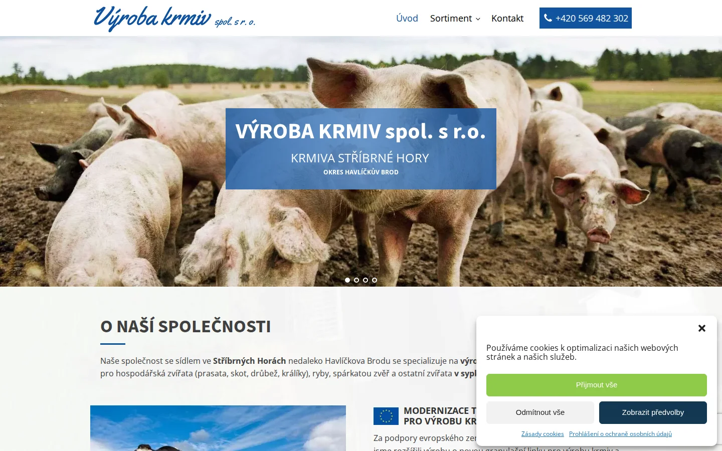Výroba krmiv spol. s r.o. website