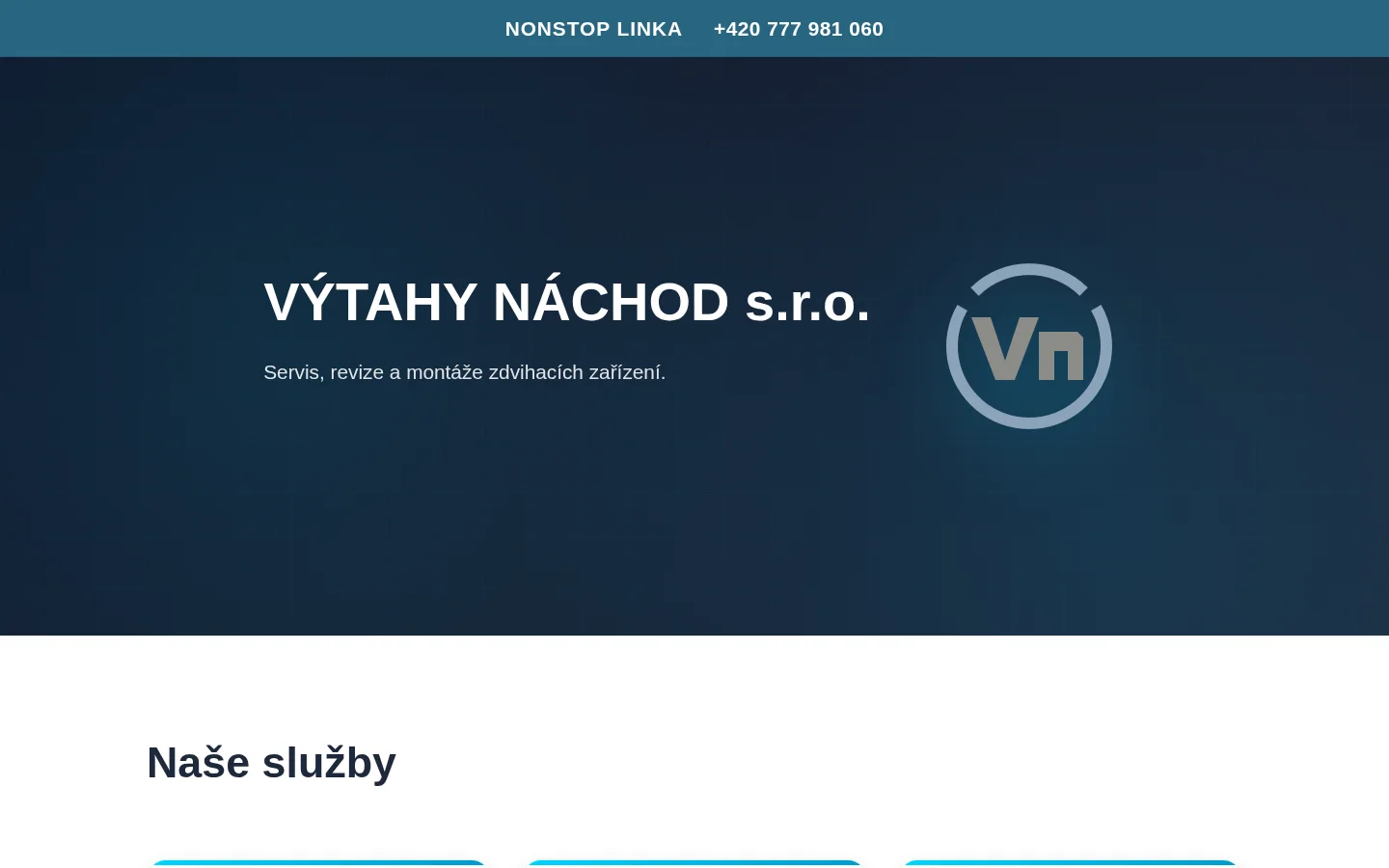 VÝTAHY NÁCHOD, s.r.o. website