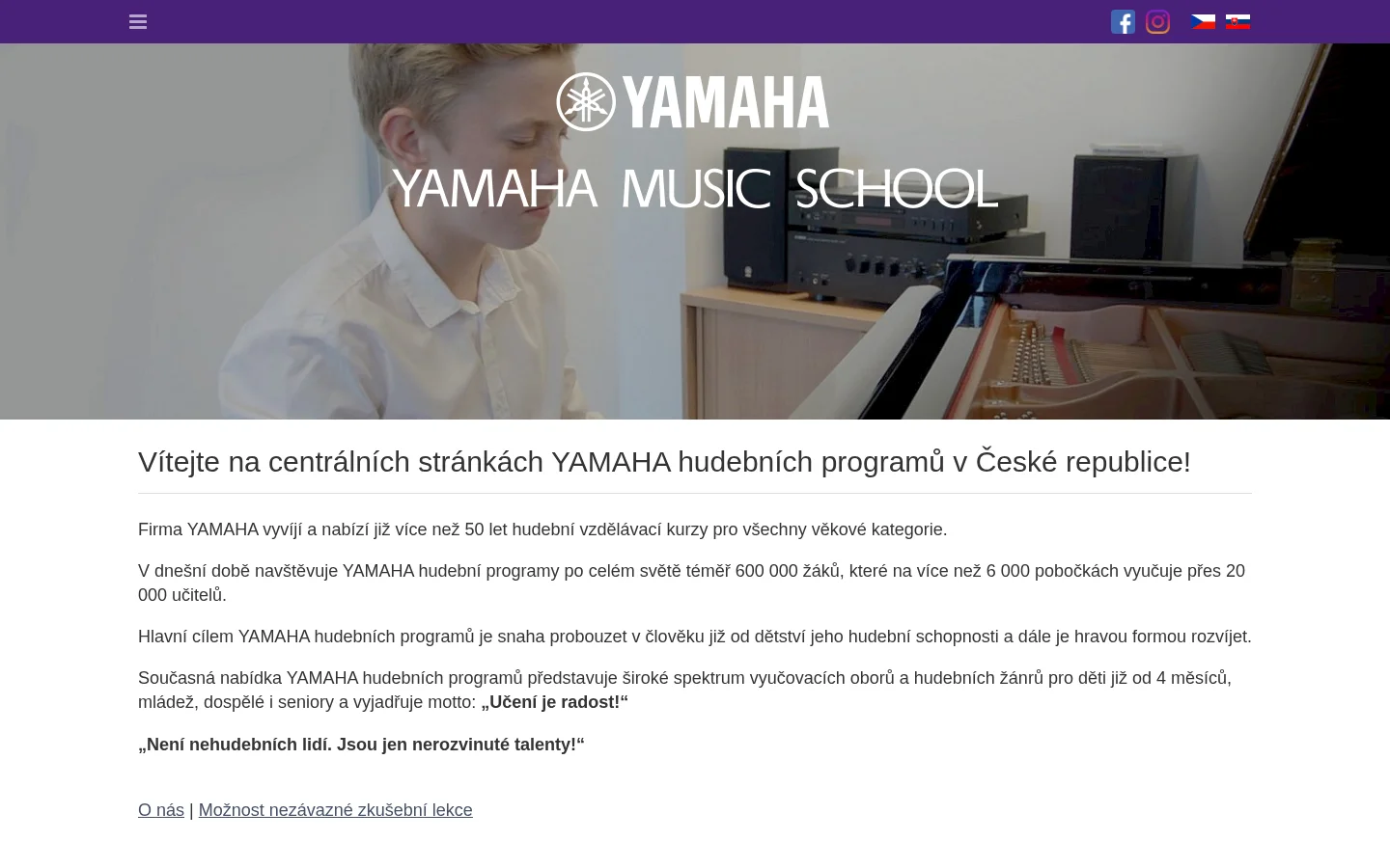 Hudební škola YAMAHA website