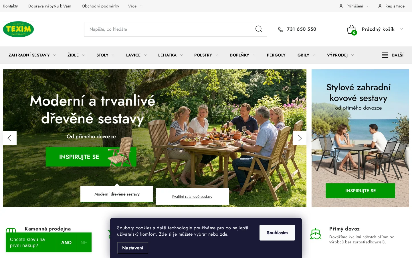 Nábytek Texim website