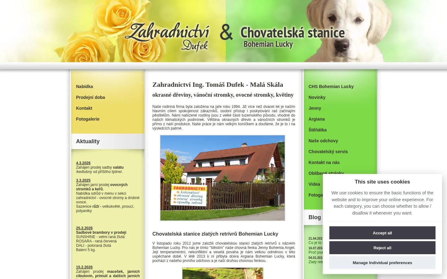 Zahradnictví Dufek website