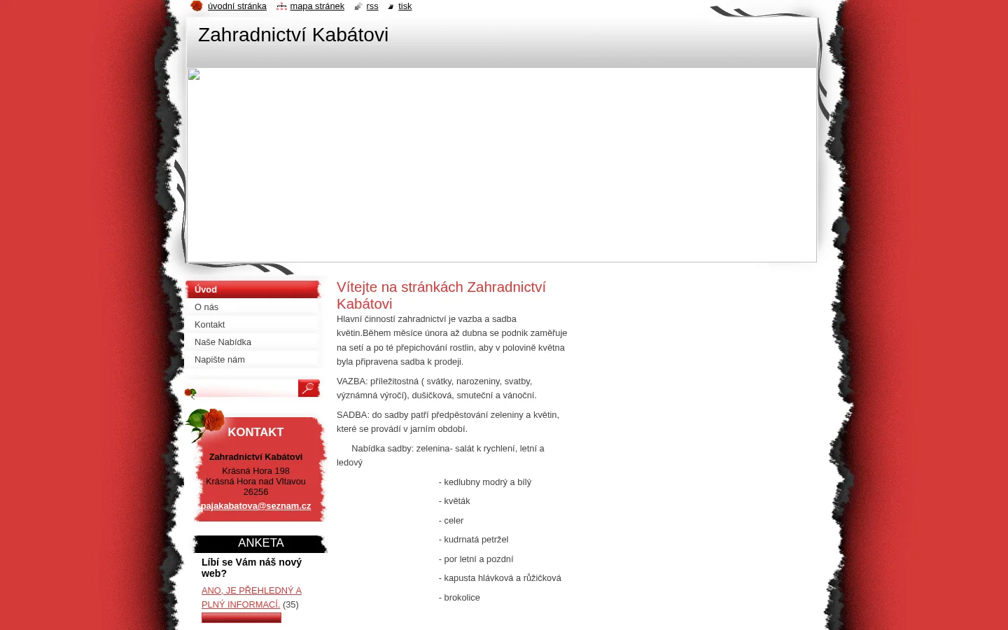 Zahradnictví Kabátovi website