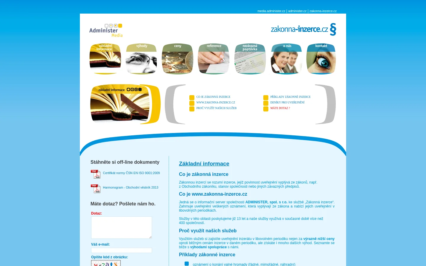 Administer Media website