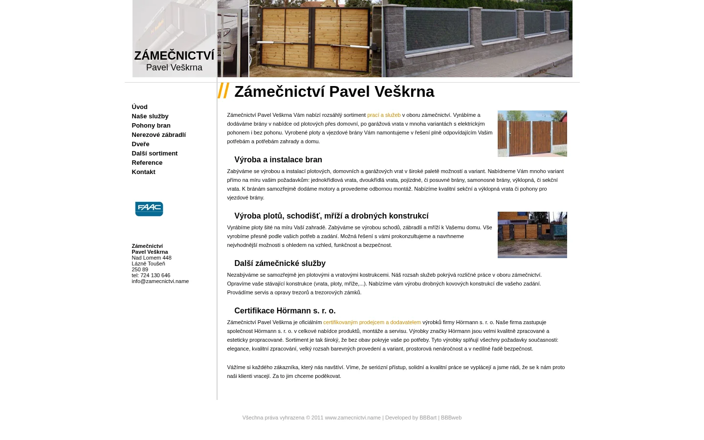 Zámečnictví Pavel Veškrna website
