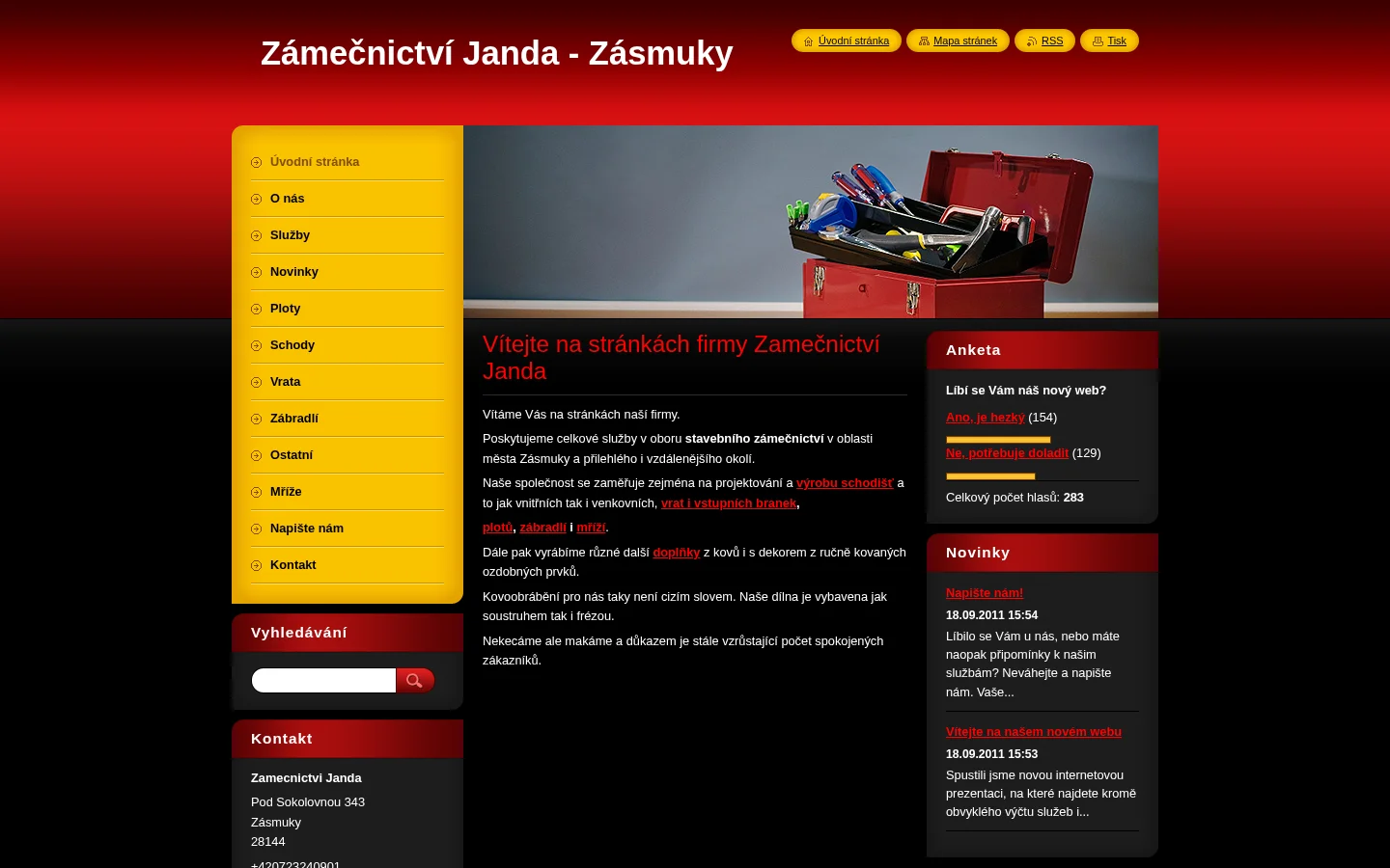 Zámečnictví Janda website