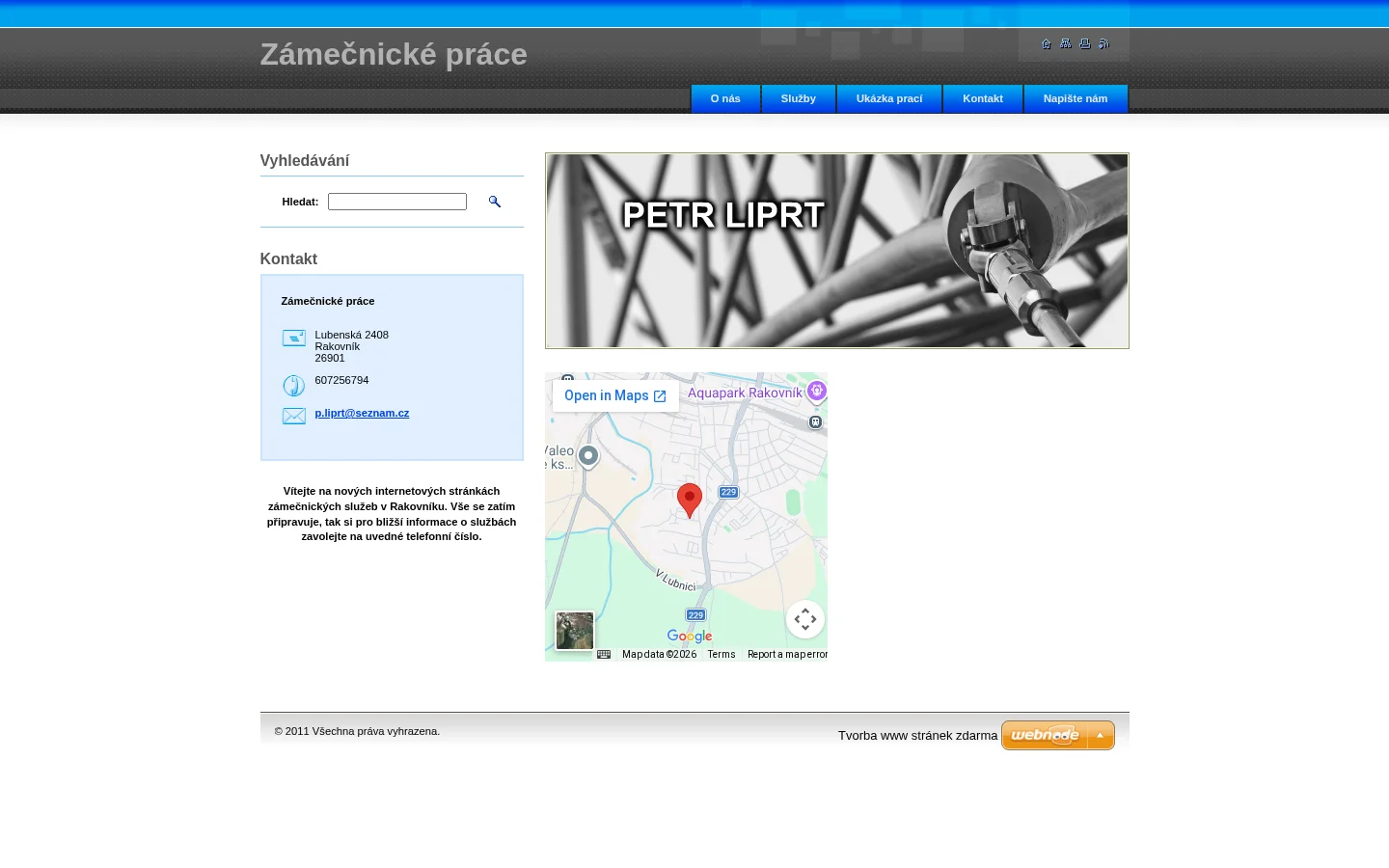 Zámečnické práce - Petr Liprt website