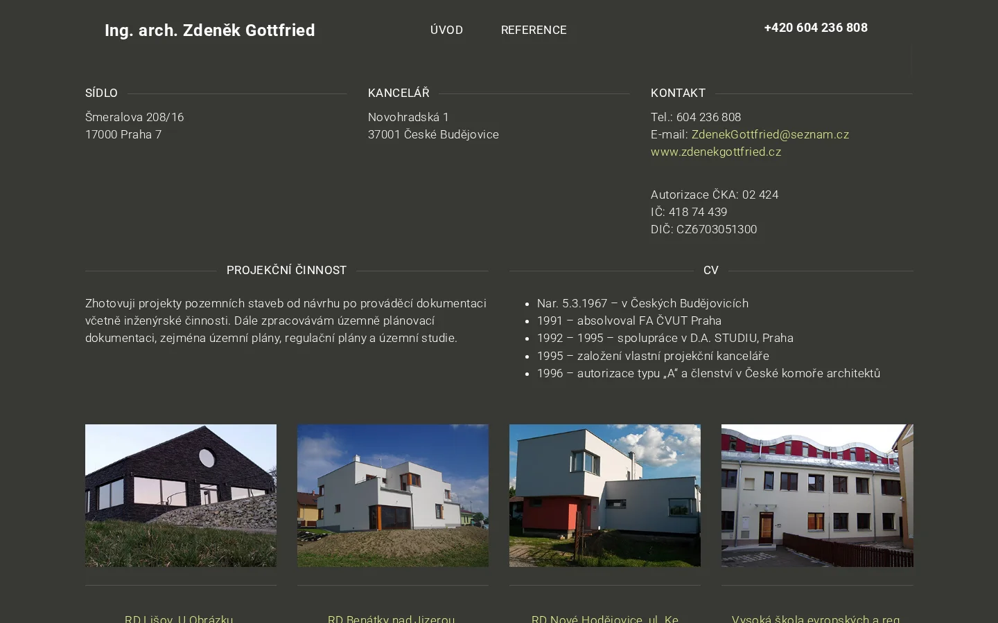 Ing. arch. Zdeněk Gottfried website