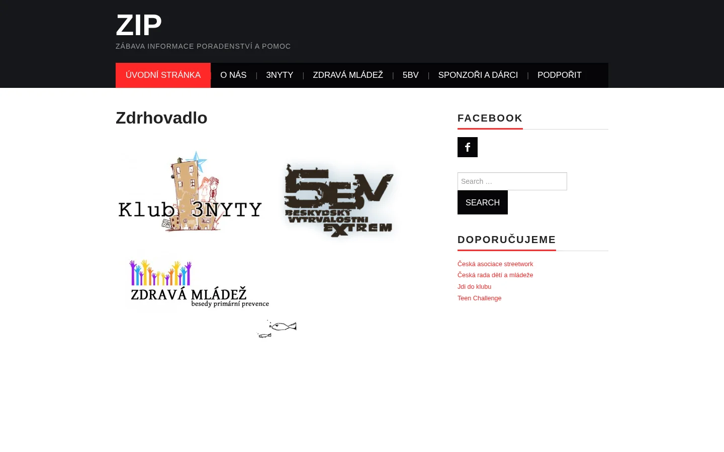 ZIP Zábava Informace Poradenství a pomoc website